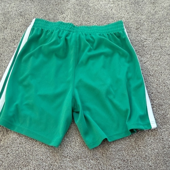 adidas Kids Green Shorts with White Stripes - Picture 3 of 3